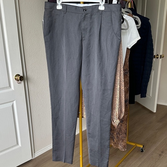 Zara Gray Dress Pants with Classic Straight-Leg Cut - Picture 1 of 3